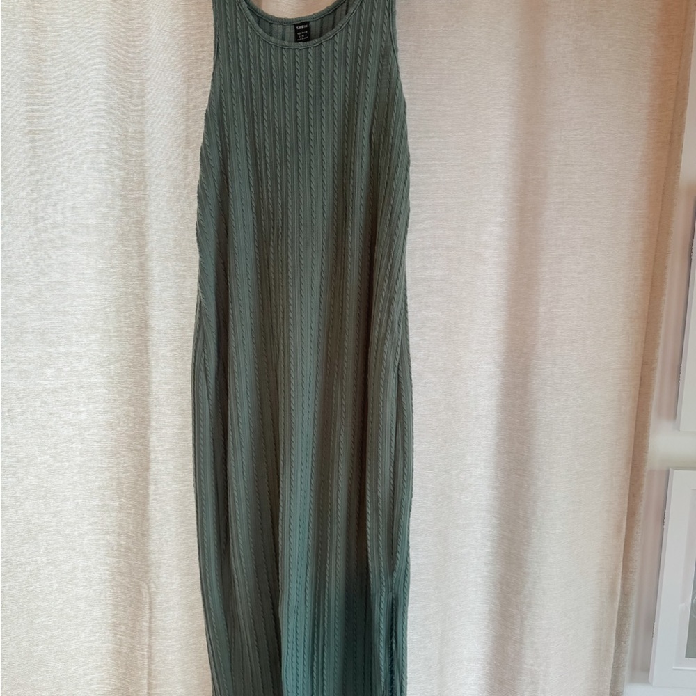 Maternity SHEIN Green Pleated Halter Maxi Dress